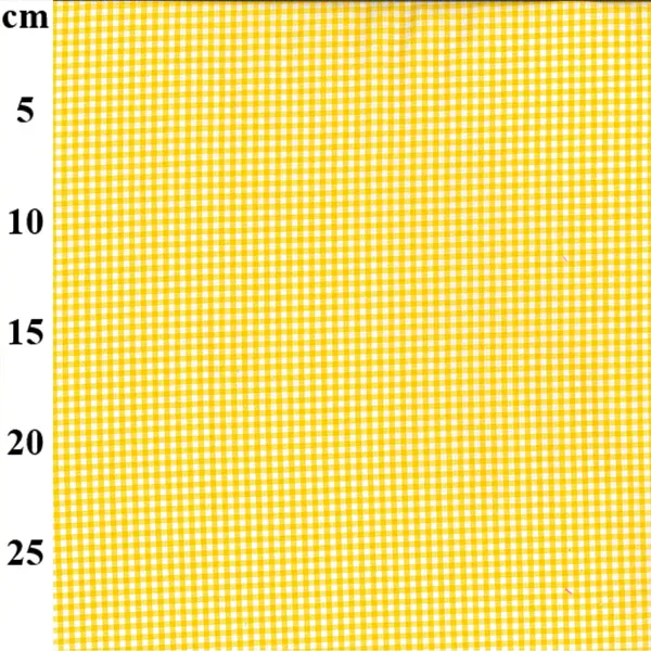 Hovedbilde Gingham  3 mm rutet gul-hvit rutevev kjøkkenruter