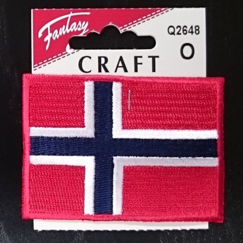 Strykemerke norsk flagg 5 x 7 cm symerke
