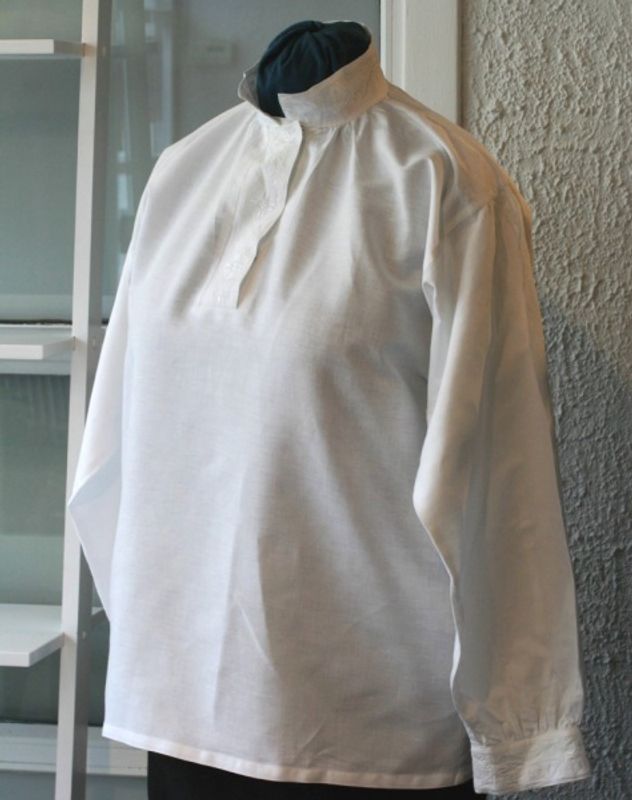 Bunadskjorte halvlin med broderi 