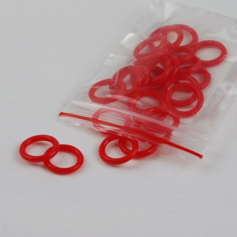 O-ringer rød plast 24 stk 15 mm Adventskalenderringer