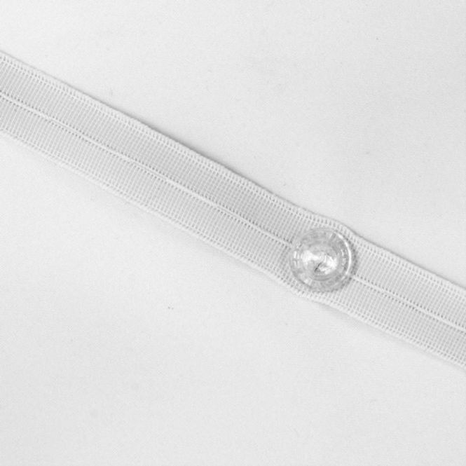 Hovedbilde Knapphullstrikk 18 mm hvit - metervare