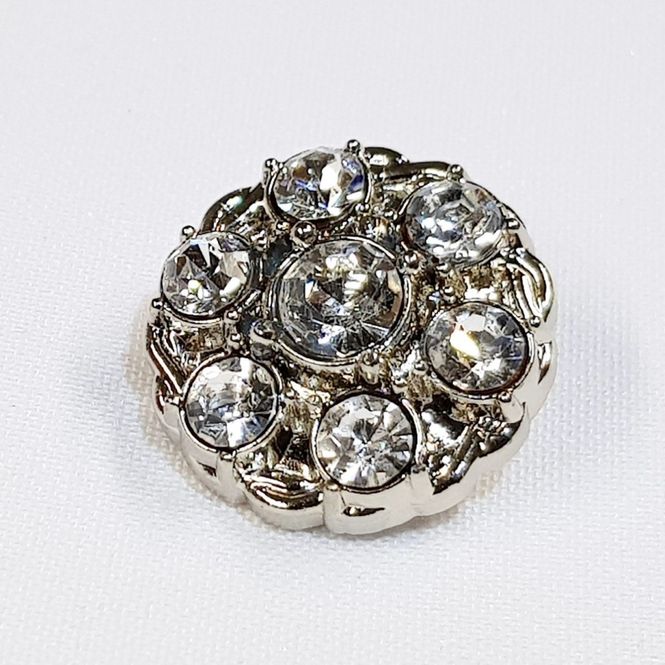 Hovedbilde Blingknapp rosett klar strass