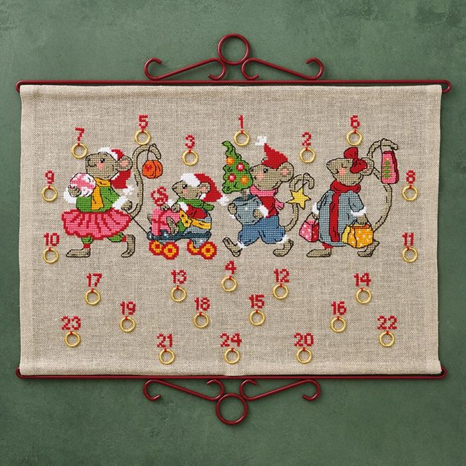 Hovedbilde Julekalender Musene er ute og går - 50 x 34 cm