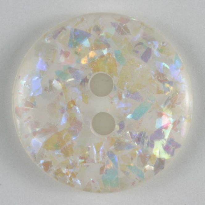 Hovedbilde Glitterknapp hvit 11 mm