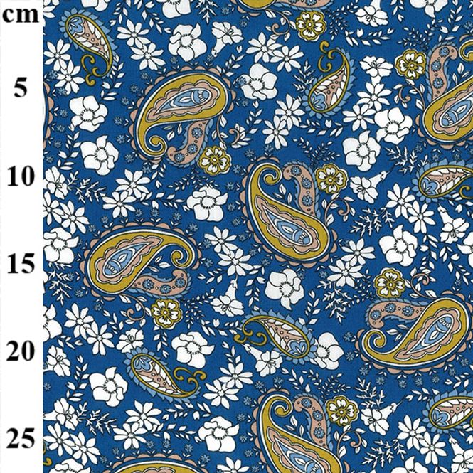 Hovedbilde Paisley viskose vevd klarblå 