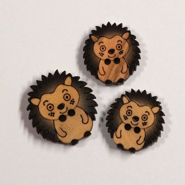 Hovedbilde Treknapp pinnsvin oliventre - to str.