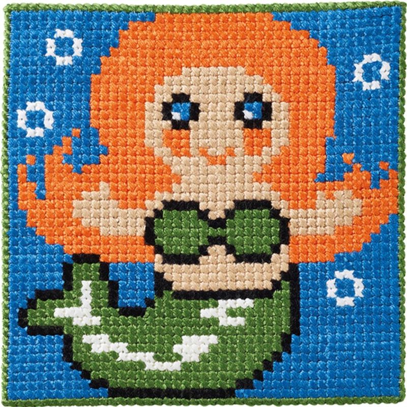 Barnebroderi havfruen  25 x 25 cm Kits for Kids