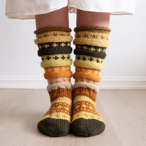 Hovedbilde Høstsokken ENG + NO yarn kit - 2 pairs