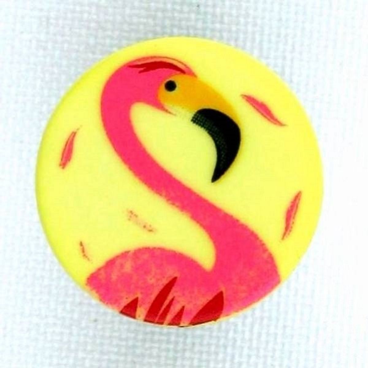 Flamingoknapp gul 15 mm
