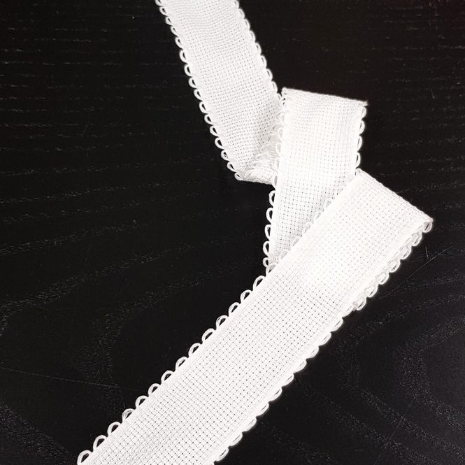 Hovedbilde Broderibånd  3 cm aida hvit