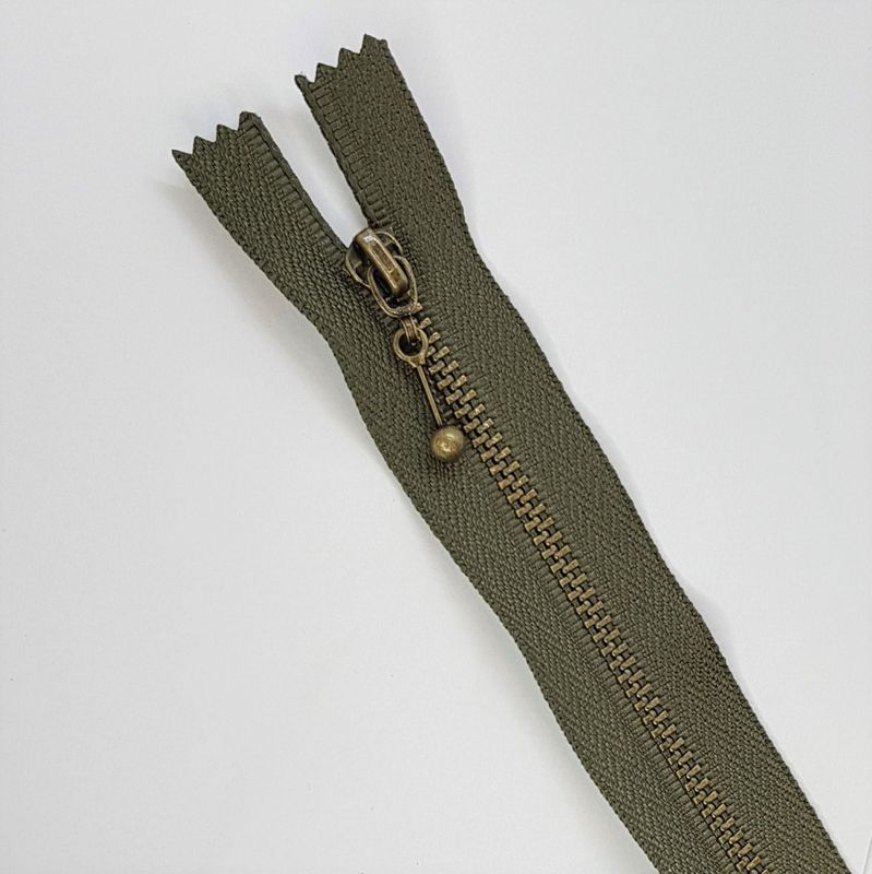 Glidelås metall 4 mm revehale 35 cm - Ikke delbar